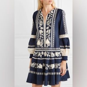 Tory Burch Navy Blue Boho Dress xl